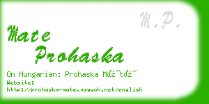 mate prohaska business card